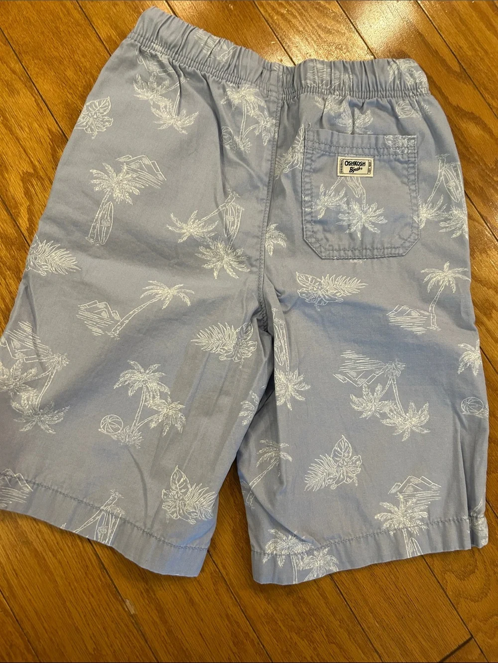 OshKosh B'gosh Light Blue Shorts with White Tropical Print